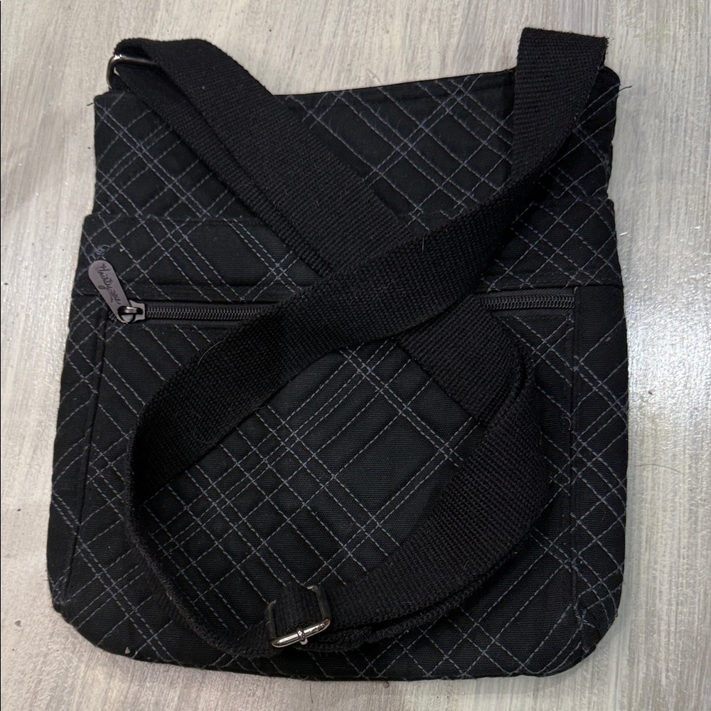 Thirty-One Black Quilted Messenger Bag
